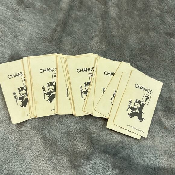 Monopoly Junior 1999 Hasbro 24 Chance Card Board Game Replacement Parts Cards - Picture 2 of 8